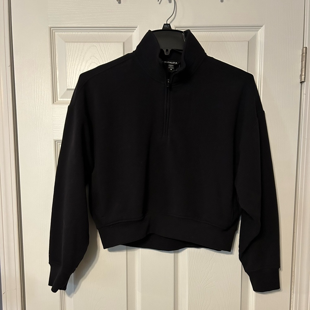 Athleta Black Quarter-Zip Top
